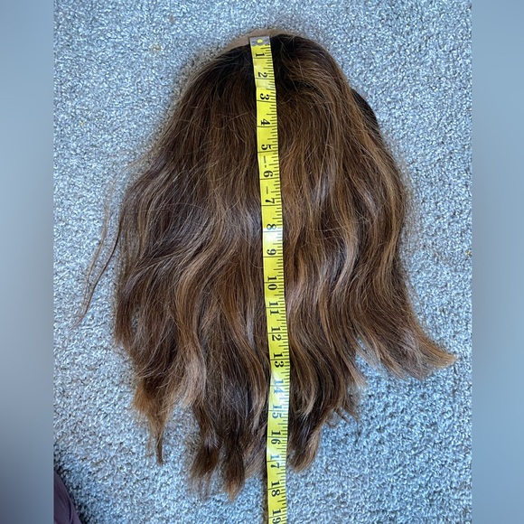 💯 18” REMY GOLDEN BROWN THICK WAVY HUMAN HAIR WIG MONOFILAMENT COMB ATTACHMENT - Picture 16 of 16